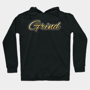 Shiny black and gold GRIND word design Hoodie